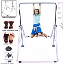 Jungle Kids Monkey Horizontal Bar Kip Training Play Bars Pink +Gymnastics Gloves