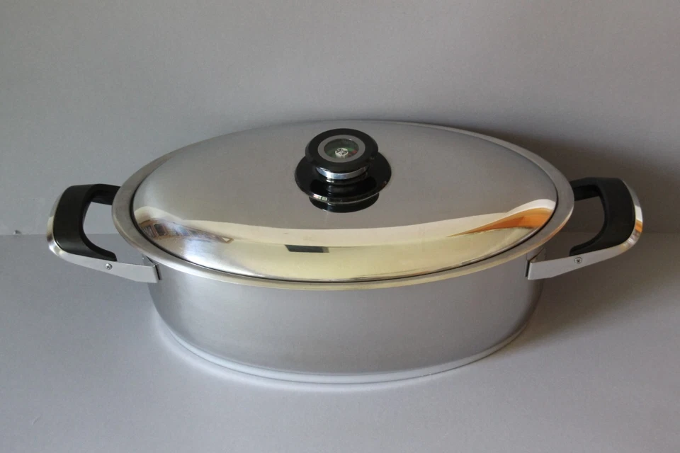 AMC Visiotherm großer ovaler Bräter Gartopf Fischtopf mit Einsatz - Bild 2 von 4