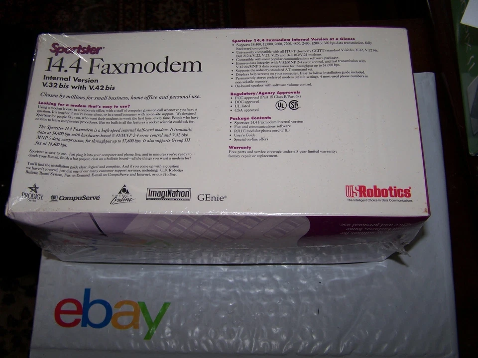 Módem de fax USRobotics Sportster 14.4 modelo 276 - interno 8 bits V/32bis V.42 bis Foto 2 de 3