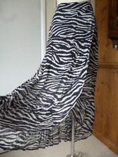 Grungemama Zebra Print Frilly Wrap Style Maxi Skirt Hippy boho Beach2Bar Cruise