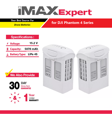 DJI Phantom 4 High Capacity Replacement Battery - 5870mAh 15.2V LiPo For 30 Min Flight Time