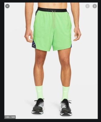 NEW MENS S M L NIKE FLEX STRIDE WILD RUN RUNNING SHORTS 2in1 7inch GREEN  CZ9754