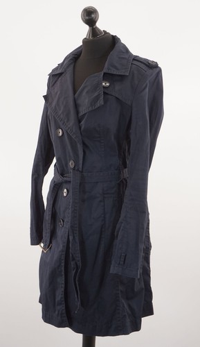 Drykorn Damen Trenchcoat Mantel 5 (M) blau dunkelblau zweireihig Gürtel A646 - Bild 3 von 5