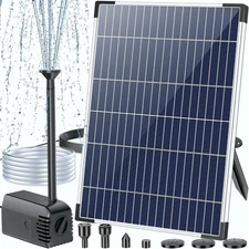 POPOSOAP Solar Water Pump 12W, Solar Water Fountain Pump Kit, 160GPH Submersible