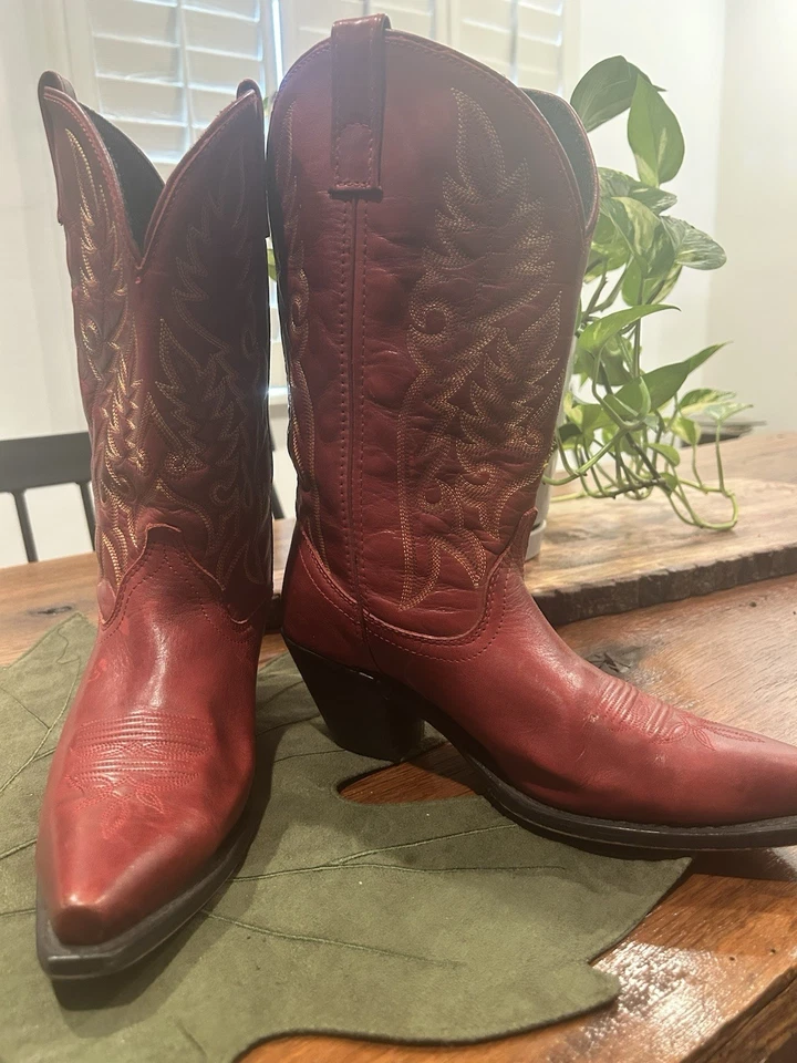 Botas de cuero para mujer Laredo rojas talla 9,5 Foto 2 de 4