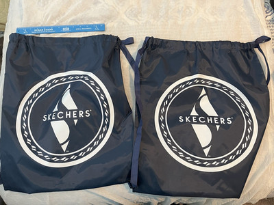 Lot of 2-Skechers daypack, drawstring backpack Blue, 20 x17 . Reusable Bag, NWOT