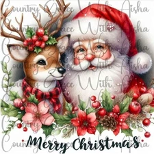Sublimation Print Merry Christmas Santa Red Ready Press Paper Ink Heat Transfer