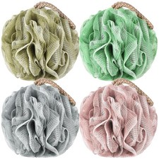 Loofah Sponge Pack of 4, Deep Cleansing Body 4 Count Pack 1 , Mixed Color