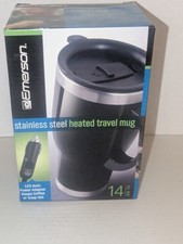 Emerson Stainless Steel Heated 14 Oz Travel Mug 12v Auto Power Adapter