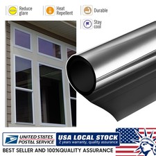 NEW One Way Mirror Tint Window Film Black Sun UV Heat Reflective Privacy Protect