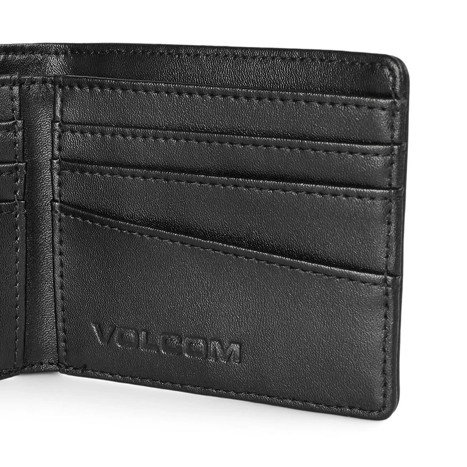 Volcom Einzel Stein Leder Portemonnaie - Schwarz - Bild 4 von 4