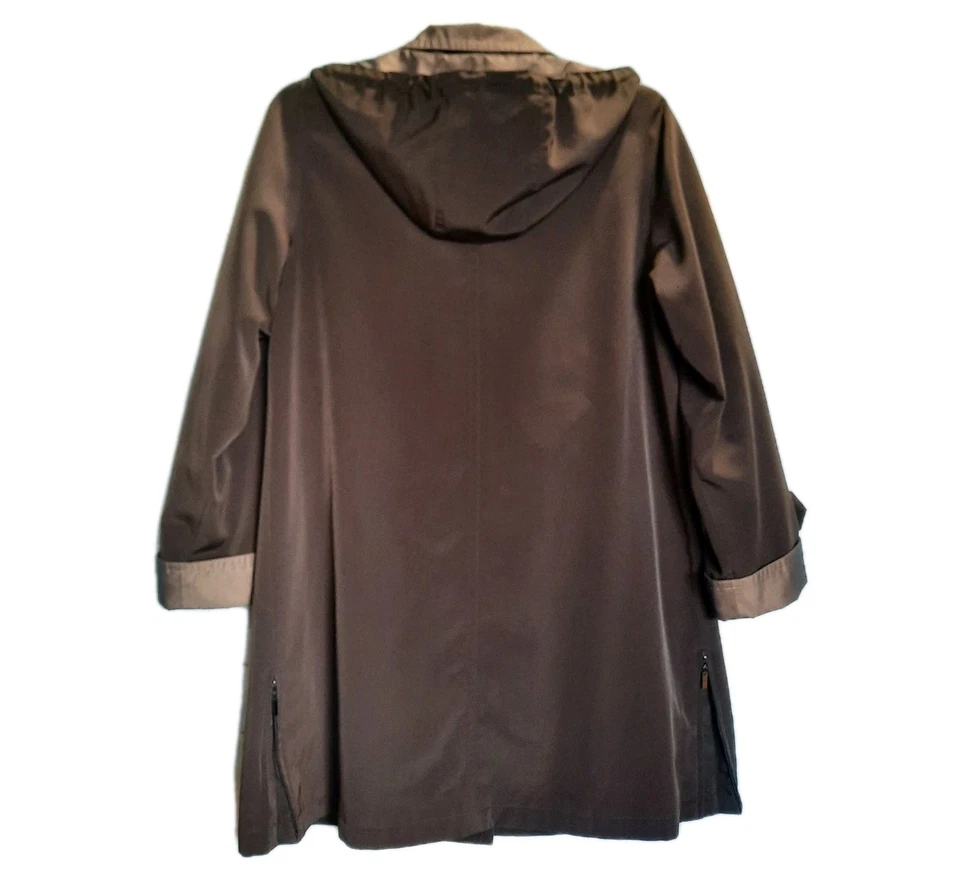 Gabardina Gallery Marrón Convertible Forro Extraíble y Capucha Hasta la Rodilla Talla M Foto 3 de 4