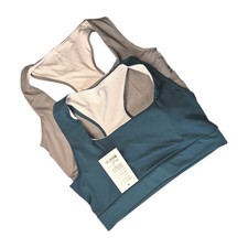 Lot Of 2 Sports Bras Plus Size 2XL/3XL Gray Green Racerback Wireless Pullover