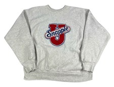 Vintage Snapple University Promo Sweatshirt Pro Weave Size XL Grey Tag USA Made