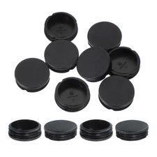 2-3/8 Inch Plastic Tubing End Caps, 10 Pcs Round Hole Plug Insert, Black