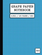 Graph Paper Notebook 8.5 x 11 / 120 Pages / 4x4: Composition Exercise Book - Gri