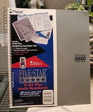 Mead Five Star Wirebound Math Notebook ~ TI-83 Plus ~ Graphing Calculator Info