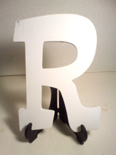 White Letter Wood Wall Decor ''R''