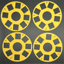 4 Picture Wheel Die Cuts Scrapbook Embellishment ViewMaster Style YELLOW