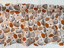 Halloween Pumpkins Window VALANCE CURTAIN 42x14 Fall Curtains Decor