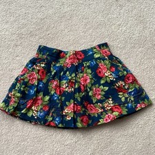 ABERCROMBIE KIDS GIRLS XL FLORAL LINED SKIRT, TWO POCKETS, ELASTIC BACK WAIST