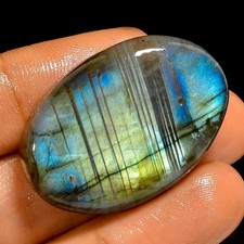 60 Ct Natural Labradorite Oval Cabochon Loose Gemstone For Jewelry 33X23X8 mm