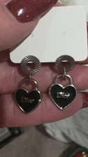 Dior Handmade Zipper Pull Lock Charm Earrings.