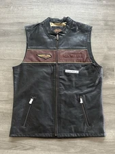 Harley Davidson 120th Anniversary Black Leather Vest 97036-23VNM Men's Size M