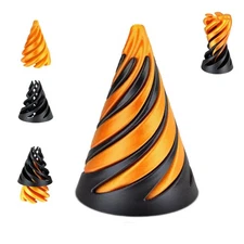 Spiral Fidget Toy Impossible Pyramid Passthrough Sculpture Red-Gold 3D Printed