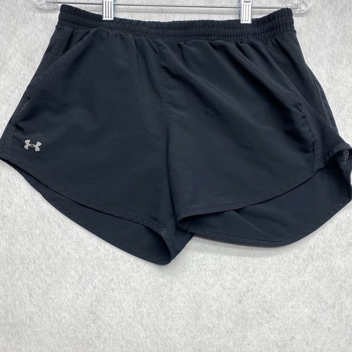 Under Armour Fly Black Running Shorts Women's Size Sm Heat Gear Built In Liner - Picture 1 of 11