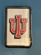 Vintage Indiana University paperweight, glass IU logo, collectible