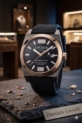 Locman Titan und Silikon 0205GRBKF5N0SIK Solo Time Herrenuhr Automatik