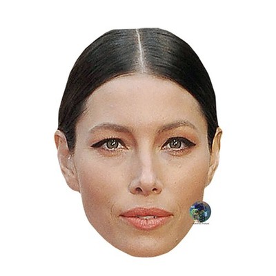 Jessica Biel Promi Maske, flaches Kartengesicht, Kostüm Maske