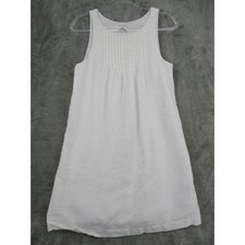 Vineyard Vines Dress Womens 6 Linen Pleated Beach Resort Lined Relaxed Boxy Zip