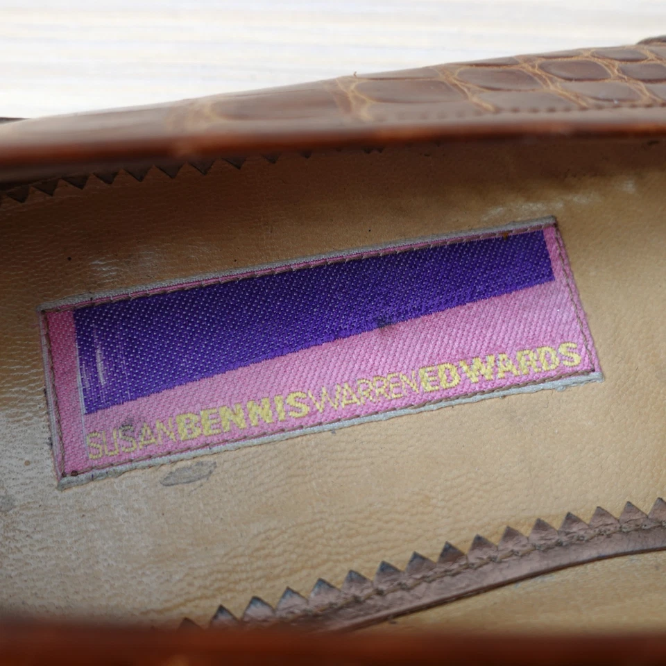 Mocasines Susan Bennis Warren Edwards cocodrilo mujer 8 coñac piel de cocodrilo ITALIA DE COLECCIÓN Foto 4 de 4