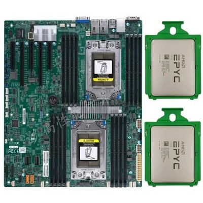 Supermicro H11DSI Rev 2.0 Server Motherboard + 2x AMD EPYC 7742 CPU Processor