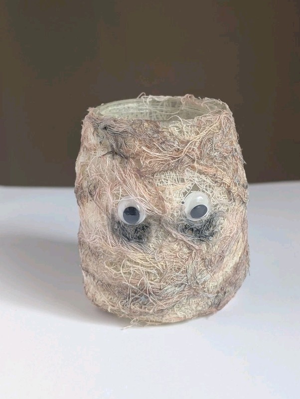 Handcrafted Glow In The Dark Mummy Tea Light Holder
