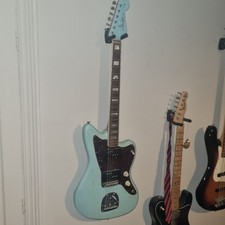 Fender 60th Anniversary Jazzmaster Guitar Daphne Blue, Nitro Finish, Hard Case