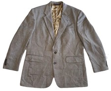 Lands  End Men  s 44L 100 Lambswool Tweed Blazer Gray Herringbone Sport Coat