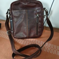 Jack Georges Voyager Crossbody Bag with Zippered Front Pocket Black Leather.