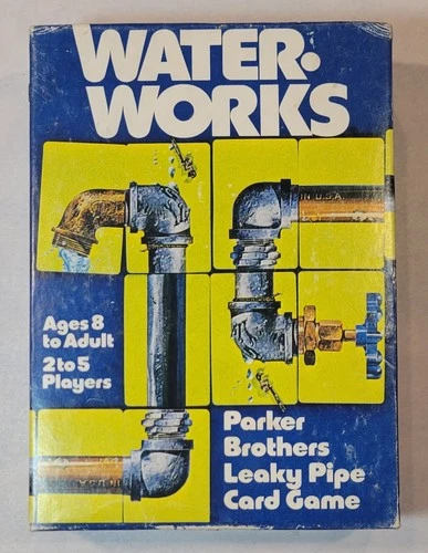 1976 Parker Brothers Water Works Leaky Pipe Card Game Complete w/ Box Vintage