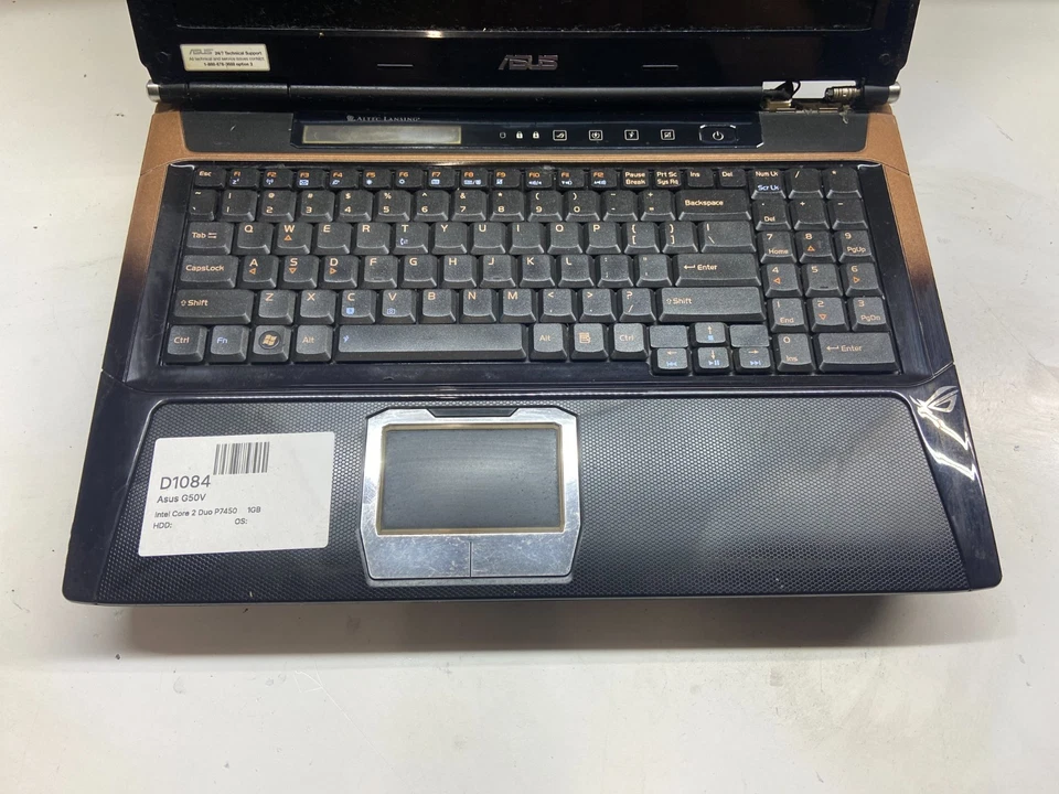 Asus G50V Gaming Laptop Intel Core 2 Duo P7450 2.13GHz 1GB NO HDD Nvidia 9800M - Image 2 of 4