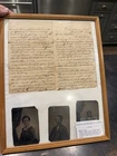 N.C. Confederate 24th NC TRoops Letter & Enlevope Framed With Family Member Tins