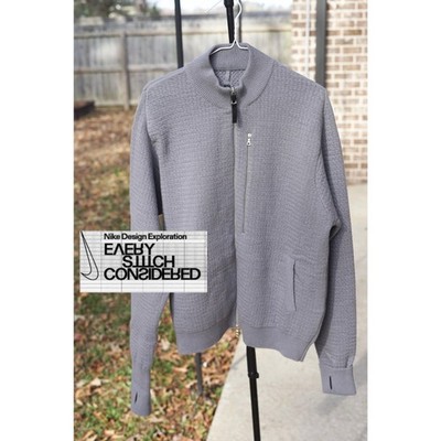 $500 Nike Every Stitch Considered Wool Cashmere Full Zip Sweater Gray DR5409-029