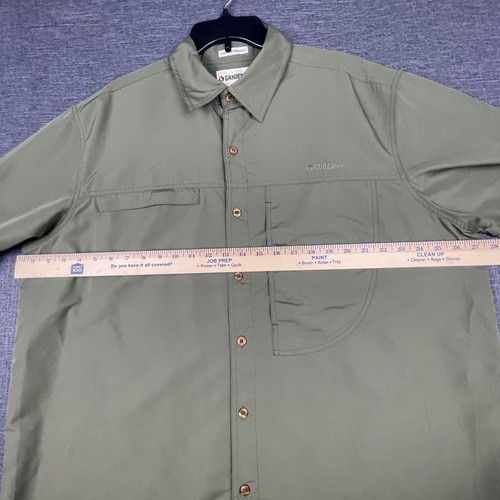 Camisa con botones Gander Mountain para hombre manga larga pesca poliéster X-grande verde - Imagen 22 de 24