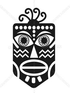 Home Decor Items African Mask Decorative Vinyl Wall Sticker Decal