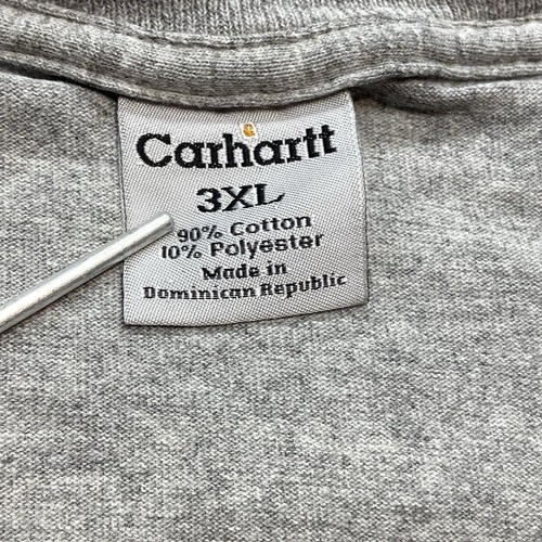 Vintage Carhartt Gray T Shirt Size 3XL Short Sleeve Pocket Logo Distressed - Picture 3 of 5