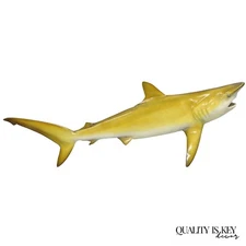 Vintage PFlueger 77" Large Fiberglass Mako Shark Replica Wall Mount Display