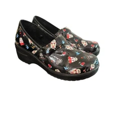 Easy Street Day Of The Dead Women Size 7.5 W Laurie Clogs Nursing Slip Resistant