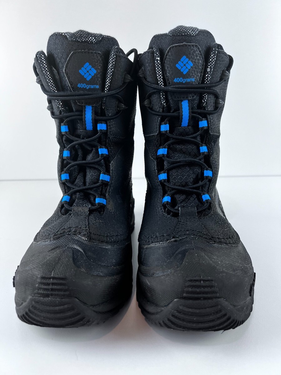Columbia Boys Youth 3 Winter Snow Boots Black Blue Waterproof Bugaboot  Thermal | eBay